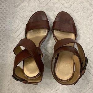Stuart weitzman Alex wedge sandal in brown leather